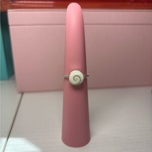 Sterling Silver White Shell Swirl Ring